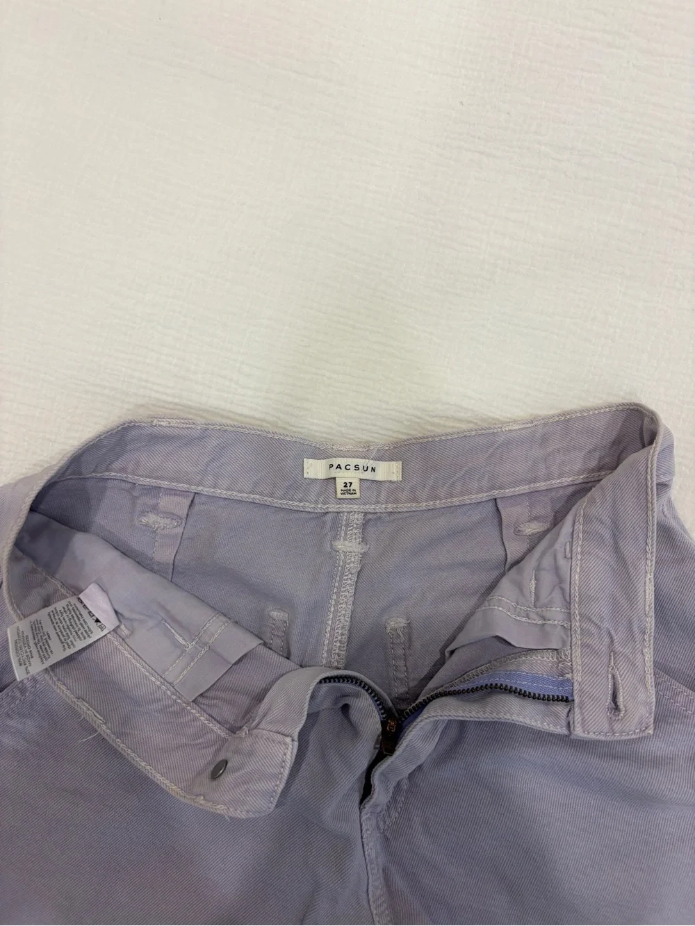 PacSun Lavender Frayed-Hem Denim Shorts
